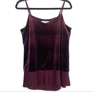 Rose + Olive Burgundy Velvet Camisole Size Medium